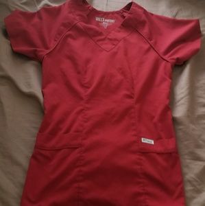 Grey's anatomy red scrub top
